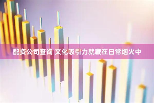 配资公司查询 文化吸引力就藏在日常烟火中